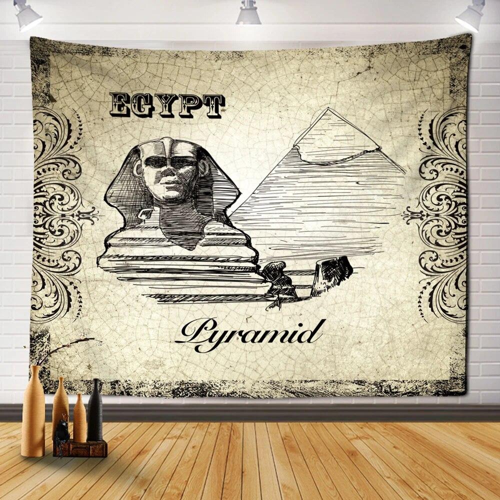 Sacred Pyramid Tapestry Ancient Egyptian Art Tapestry Wall Decor Background Cloth Room Living Room Home Decor