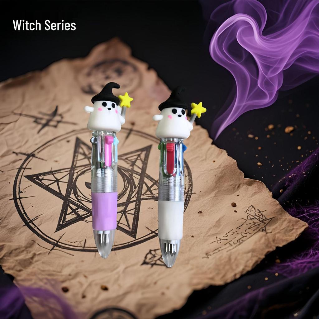 Cartoon Multi-Color Ballpoint Pen - Cute 4-Color Portable Pen for Student Journaling and Gifts