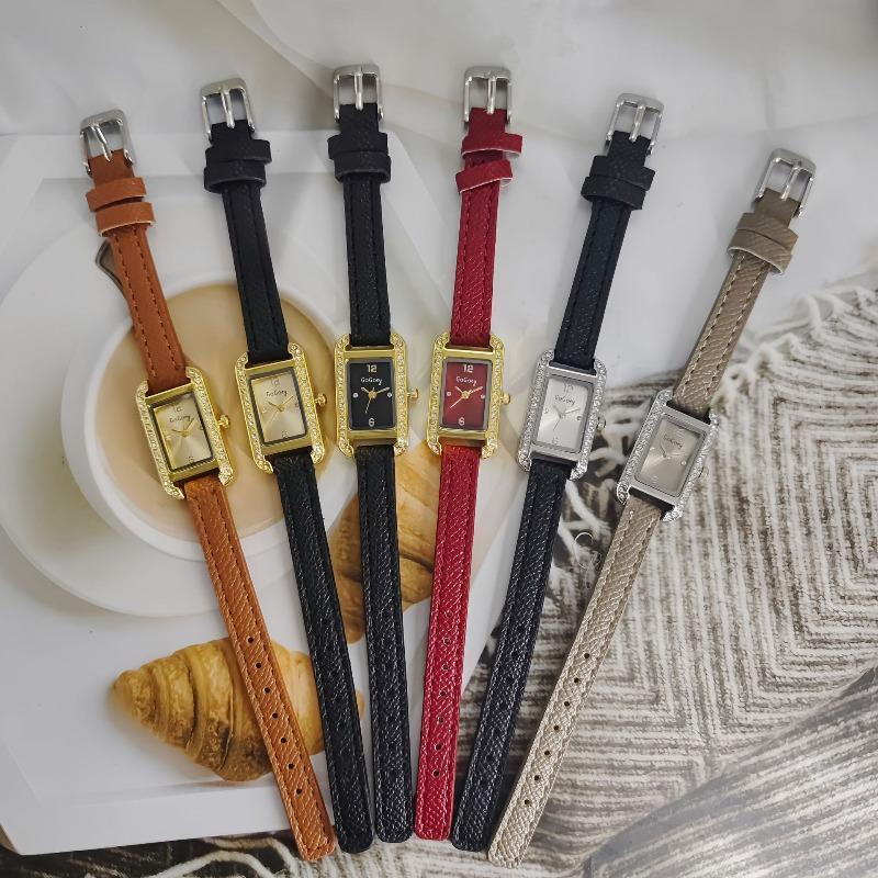 Women Watches Fashion Rectangle Dial Quartz Watch Luxury Leather Strap Wristwatch Ladies Clock Dropshipping Relogio