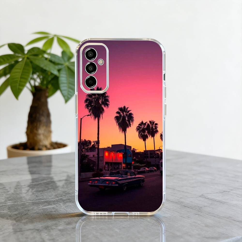 Sunset Phone Case Transparent Silicone Soft For SamsungA10,12,20,21S,30,31,40,50,51,52,70,71 Samsung a21s