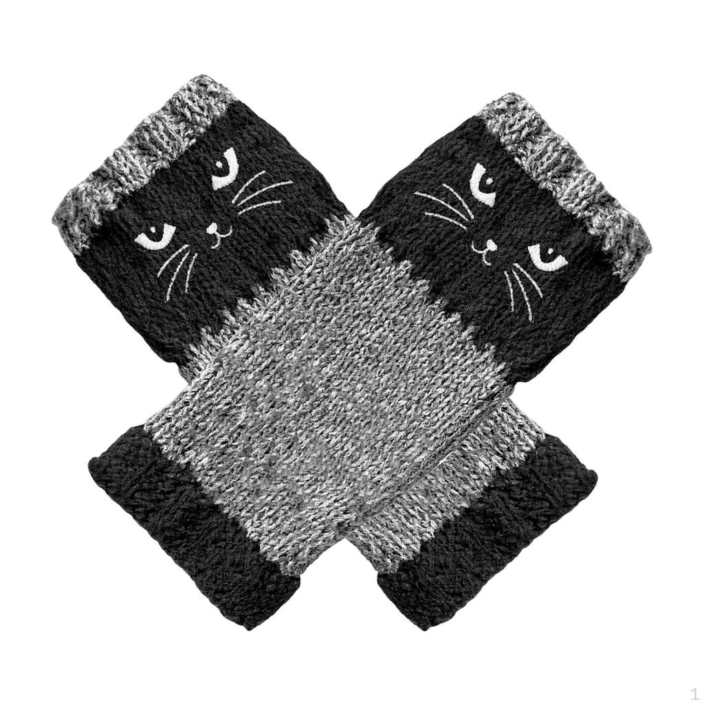 Fingerless Gloves Cold Weather Fashion Wrist Warmer Knit Sleeves for Women