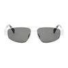 Celine Mirror Leg Sculpted Aviator Sunglasses Men Sunglasses Silver CL40281U.