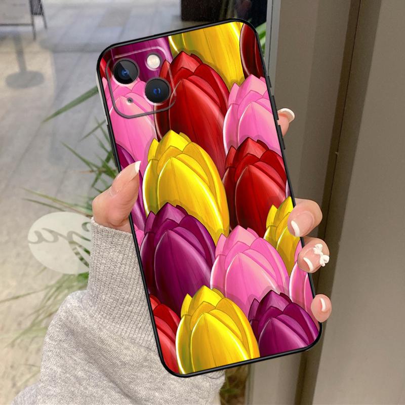 Tulips Flower Spring Case For iPhone 16 Pro Max 15 14 12 11 13 17 Pro Max Plus 12 13 Mini 16e 17 Air Back Cover