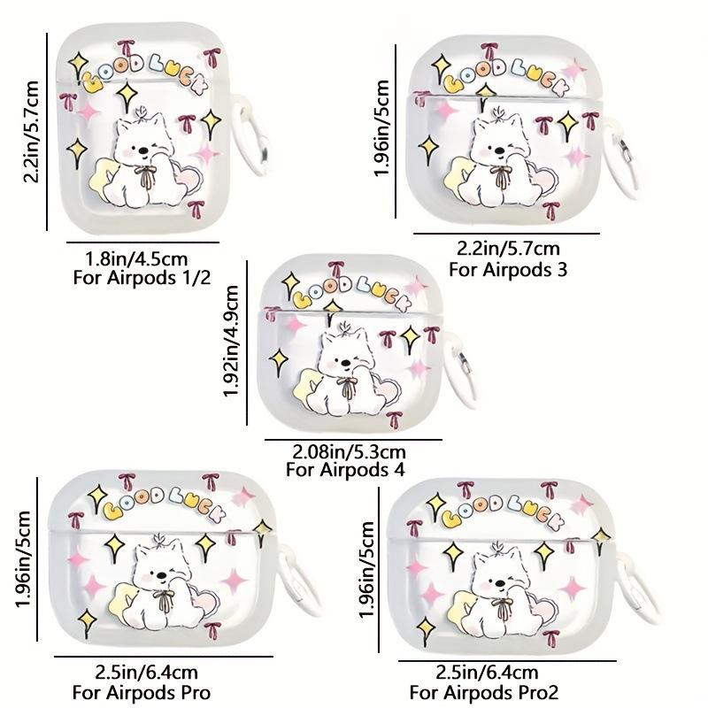 Cute Puppy Dog Creative AirPods Apple Earphone Case Wireless Bluetooth Protective Case Transparent Earphone Case