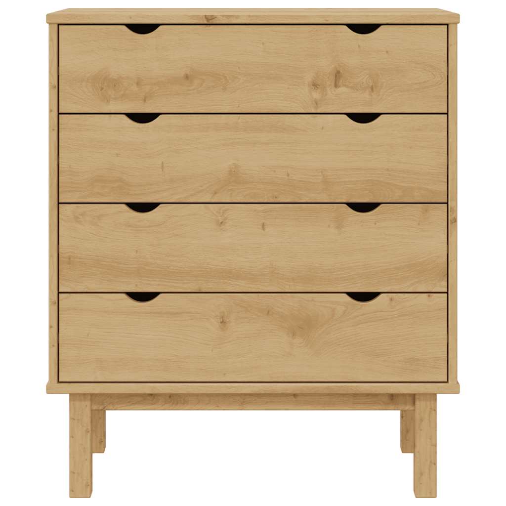 vidaXL Schubladenschrank OTTA 76,5x39,5x90 Cm Massivholz