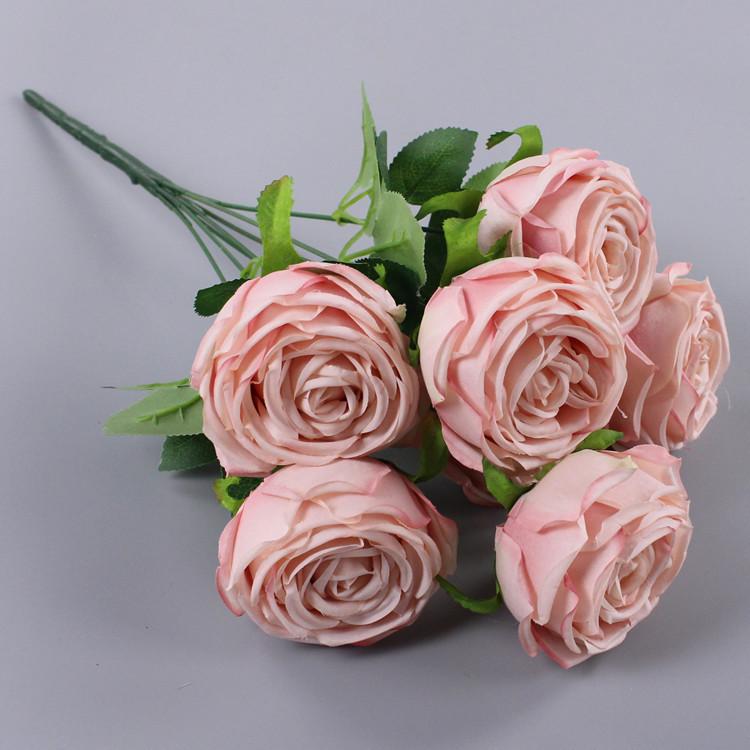 

Single multi-headed rose wedding hotel decoration home road lead fake flower