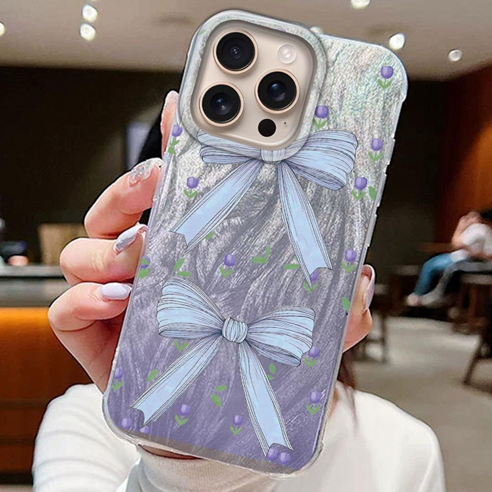 Blue Bow Green Heart Love Phone Cases For Apple Iphone 16 15 14 13 Pro Max 7 16e 16plus Back Shell Silicone Couple Fundas Cover