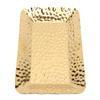 Gold Hammered Rectangle Serving Tray Stainless Steel Decorative Platter Appetizer Tray for Food Fruits Dessert Towel