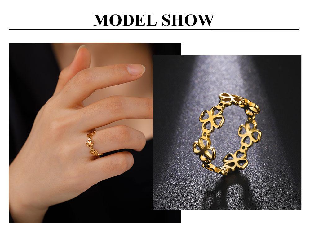 Cazador Trendige Kleeblattringe für Damen Edelstahl Minimalistische Ringe Schmuck Jubiläum Hochzeit Muttergeschenk 2026