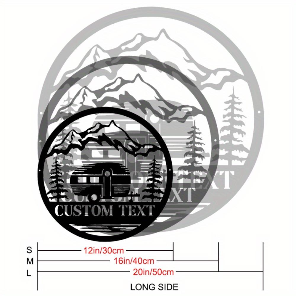

Mountain Campers Metal Wall Art Modern Hanging Decor 30cm