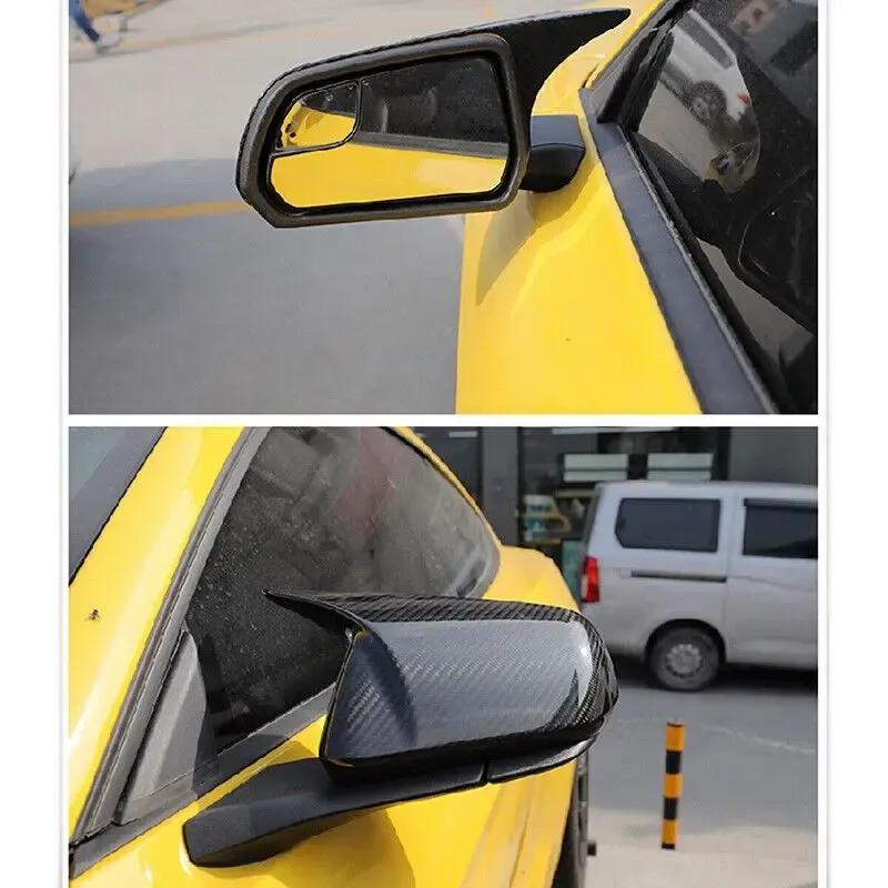 LHD For US Ford Mustang 2015- Car Rearview Side Mirror Cover Wing Cap Exterior Door Rear View Case Trim Sticker Carbon Fiber