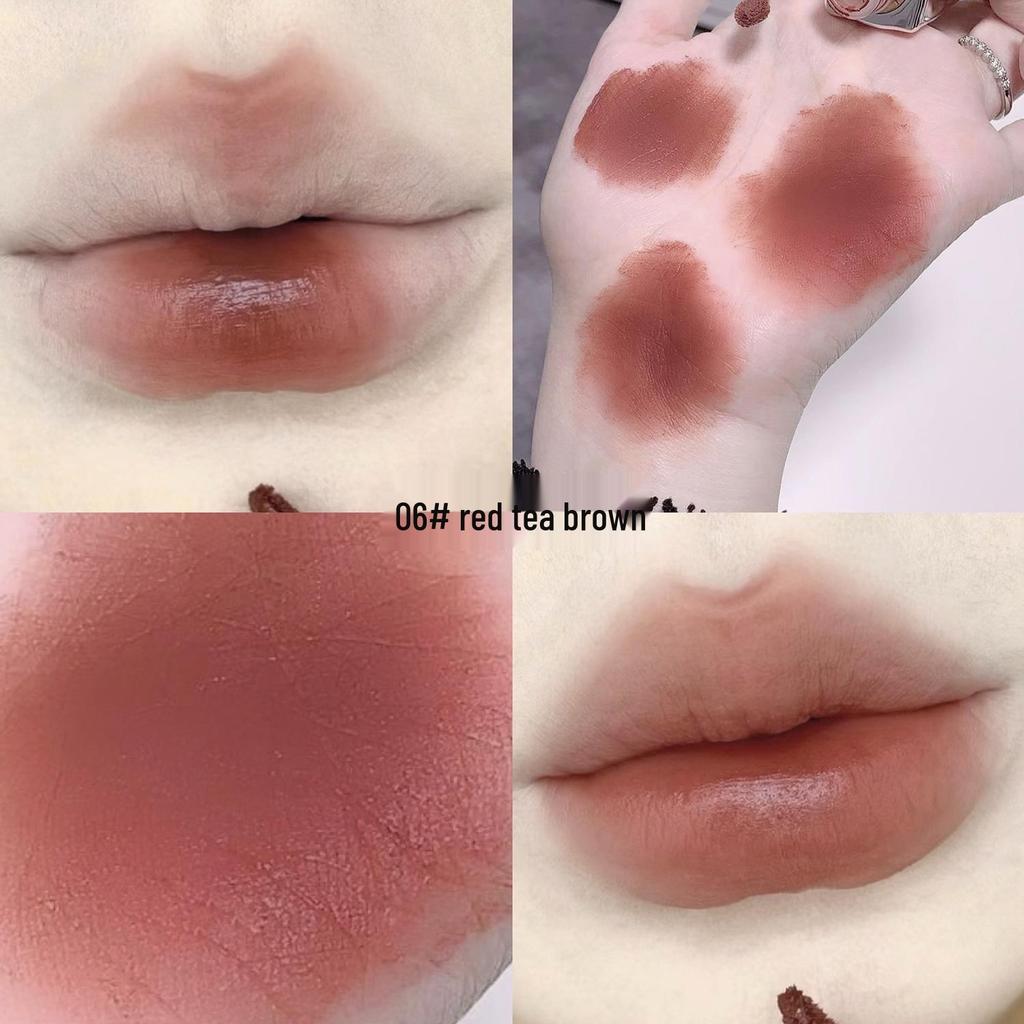 Gege Little Bear Velvet Lip Glaze: Soft Nude Matte, Waterproof, Skin-Brightening Lipstick.