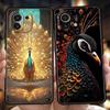 Phone Case for Xiaomi Poco F6/F5/F4/F3/X6/X5/X4/X3/NFC/M5/M4/M3/C51/C50/C55/GT/5G Soft TPU Cover Capas Animal Peacock Pattern