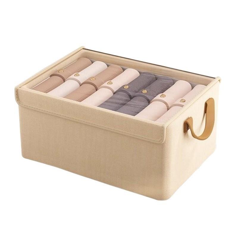 Home Storage Organizer With Foldable Fabric Bin For Clothing And Accessories