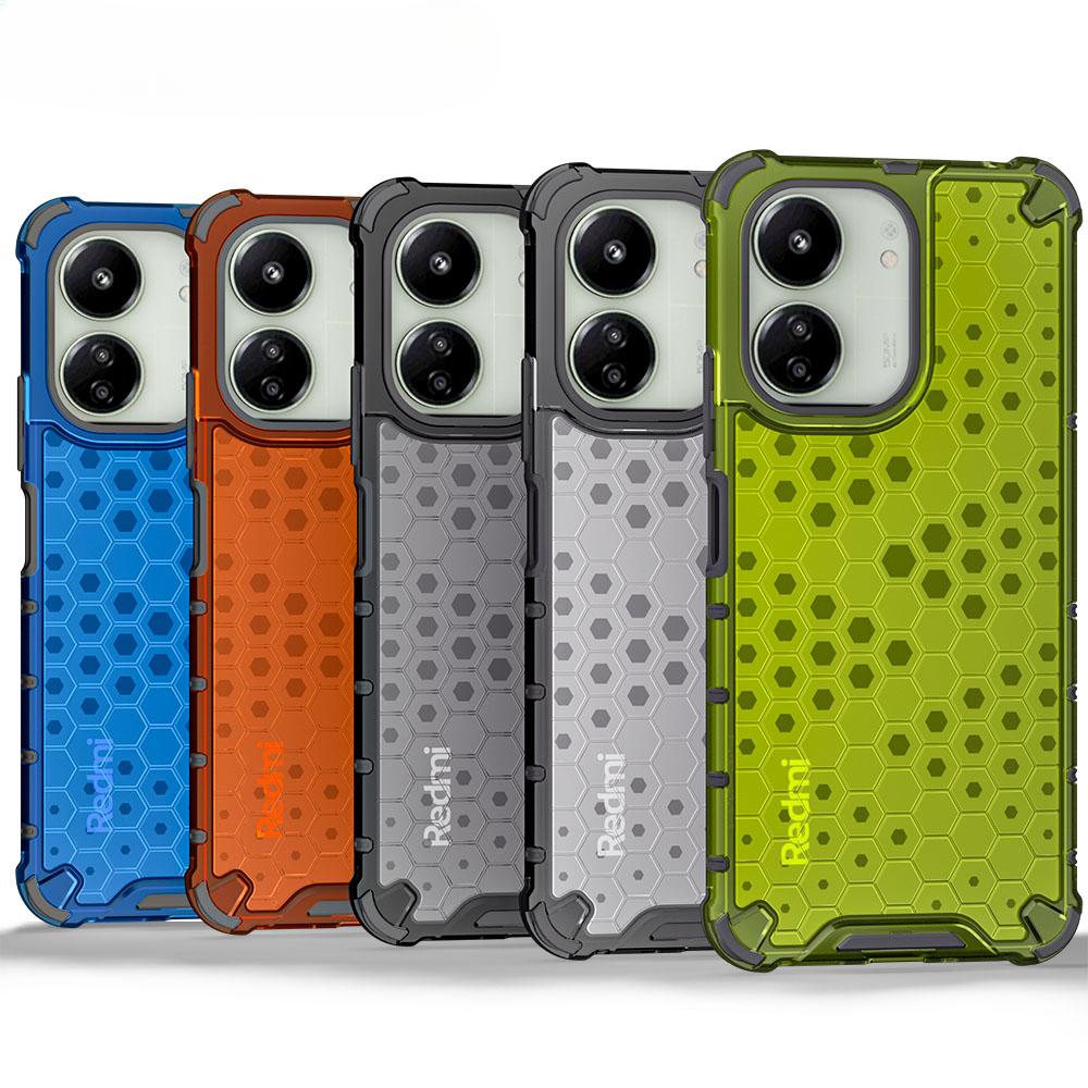 

Противоударный защитный чехол для POCO C65 M6 5G, силиконовый + ПК, прозрачная сотовая задняя крышка для телефона Redmi 13C 4G 13C 5G