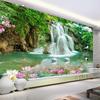 Waterfall Wallpaper River White Swan Photo Mural Green Tree Nature Pastoral Landscape Mural Wallpaper For Walls 3d