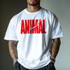 Tierreines Baumwoll-T-Shirt Streetwear Athletischer Stil Für Männer Fitness Muskel Weiß - Herren Sommer Baumwoll Grafik-T-Shirt