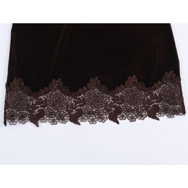 European & American Summer Lace Velvet Lingerie-Style Women's Fashion Top