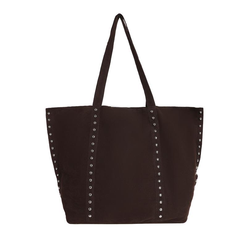 Frosted Rivet Bag Large Capacity Women's Tote Bag Versatile Bucket Bag Commuter Shoulder Bag Fashion Casual Handbag