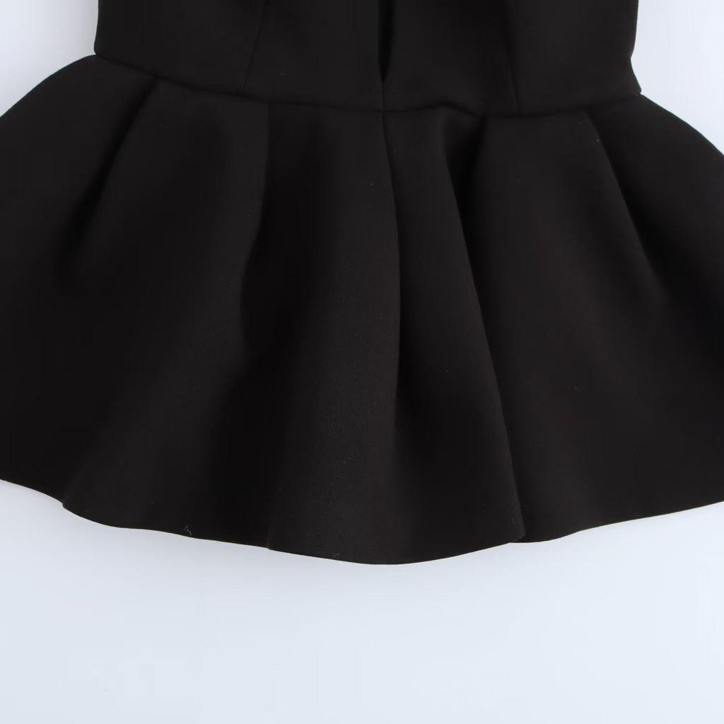 2025 Spring Women's V-Neck Slim Top & Pleated Midi Skirt Set