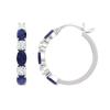 Huitan Exquisite Blue/White Cubic Zirconia Hoop Earrings Daily Wearable Earrings for Women Fashion Versatile Ladies Jewelry