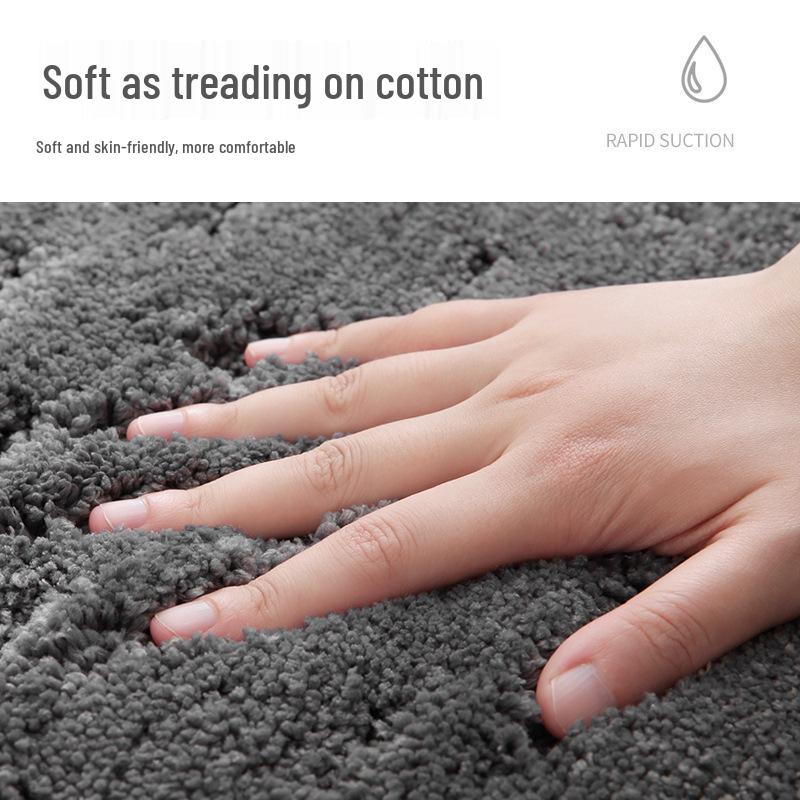 Plush, Quick-dry Non-slip Bathroom Mat for Toilet Door