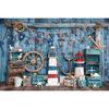 Summer Nautical Photography Background Underwater Pirate Wood Board Sailboat Rudder Boy Kids Birthday Party Decor Photo Backdrop