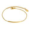 Cut-faced Round Bent Pipe Bracelet for Women,Gold Color Stainless Steel Minimalist Bracelets,Fashion Jewelry Gifts
