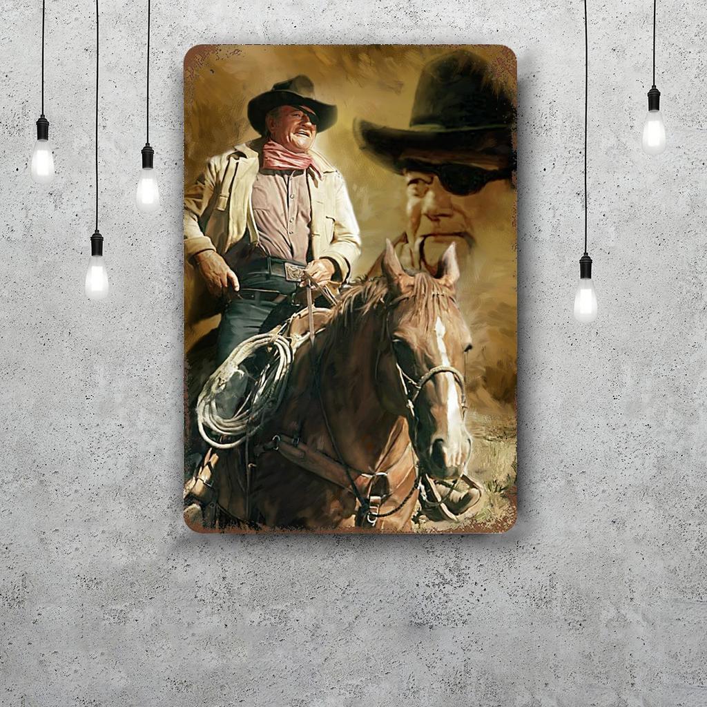 john wayne Classic Poster Rusty Metal Plaque Retro Decorative Plate Bar Man Cave Garage Club Metal Sign Wall Decoration