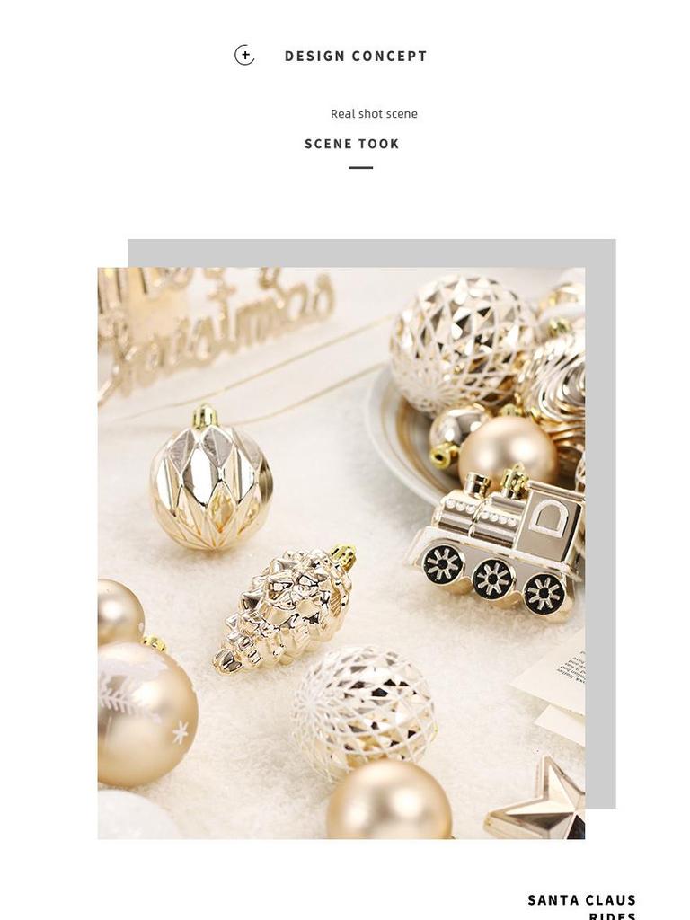 65-Piece Painted Christmas Ball Ornament Set for Tree Decorations