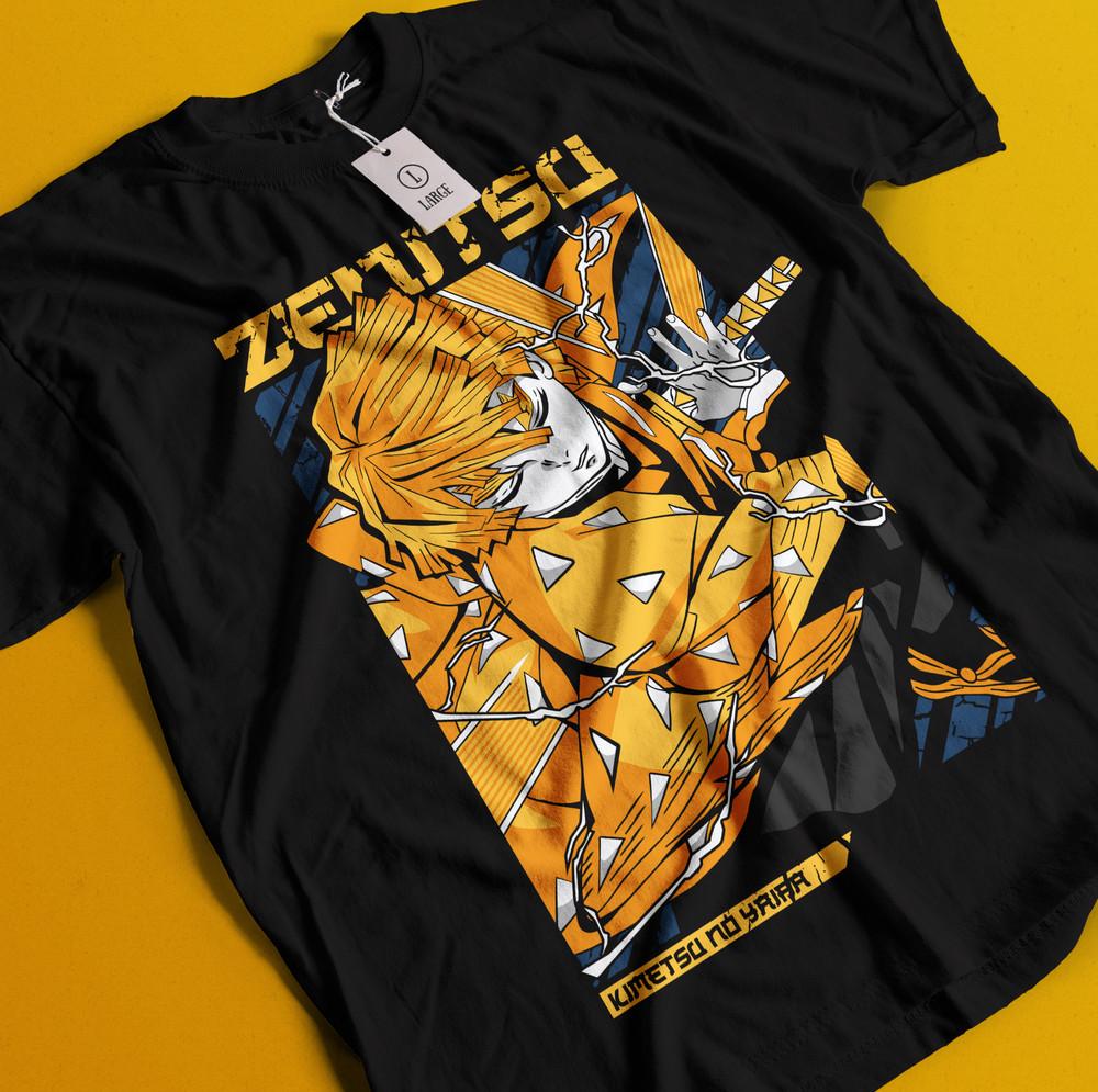 

Demon Slayer Shirt Zenitsu Tshirt Tanjiro T-Shirt Muzan Doma Tee Inosuke Nezuko XL