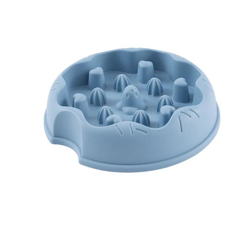 Cartoon Donut Slow Feeder Dog Cat Bowl Anti-Choke Non-Slip Pet Feeding Dish Large Capacity