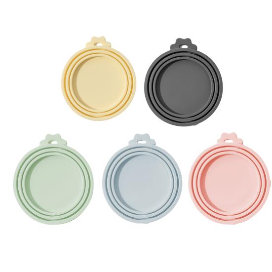 Silicone Pet Food Can Lid for Dog and Cat 3 Size Food Can Lid Dustproof Moisture Proof Food Can Lid Safe Odorless Reusable Pet Food Seal