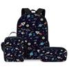 Space Planet Series Three Piece Set Backpacks for Boy and Girls Best Gifts 3D Cartoon School Backpack for Children