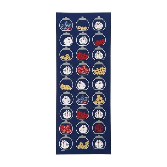 Marushin Tenugui Doraemon Wagokoro Temari 100% Cotton Made in Japan 34x90cm