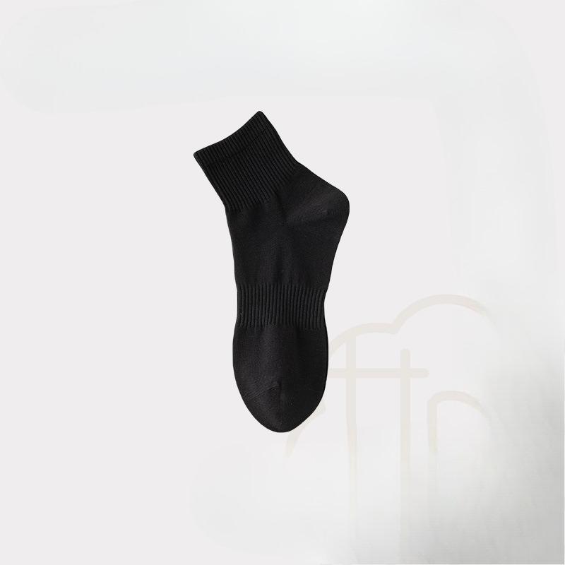

Socks Men Spring/Summer Lightweight Anti-Bacterial Odor-Resistant Pure Cotton Short Leggings Summer Pure Cotton Bone-Free Short 1 pair чёрный