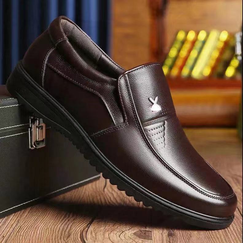 New men's shoes leather shoes business casual leather shoes breathable soft sole neutron