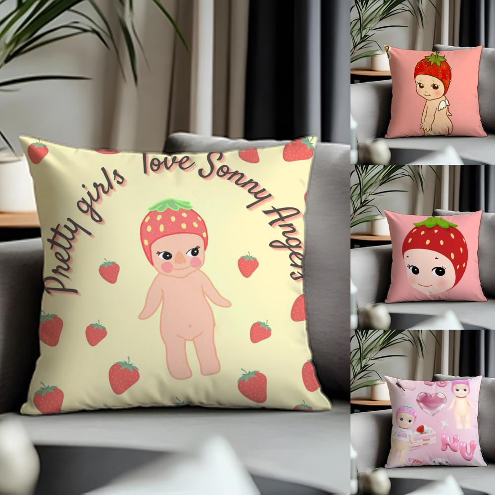 New SSonny Angelable Cushion Cover Antidustmite Pillowcase Invisible Zipper Silky Short Plush Sofa Cushion Cover