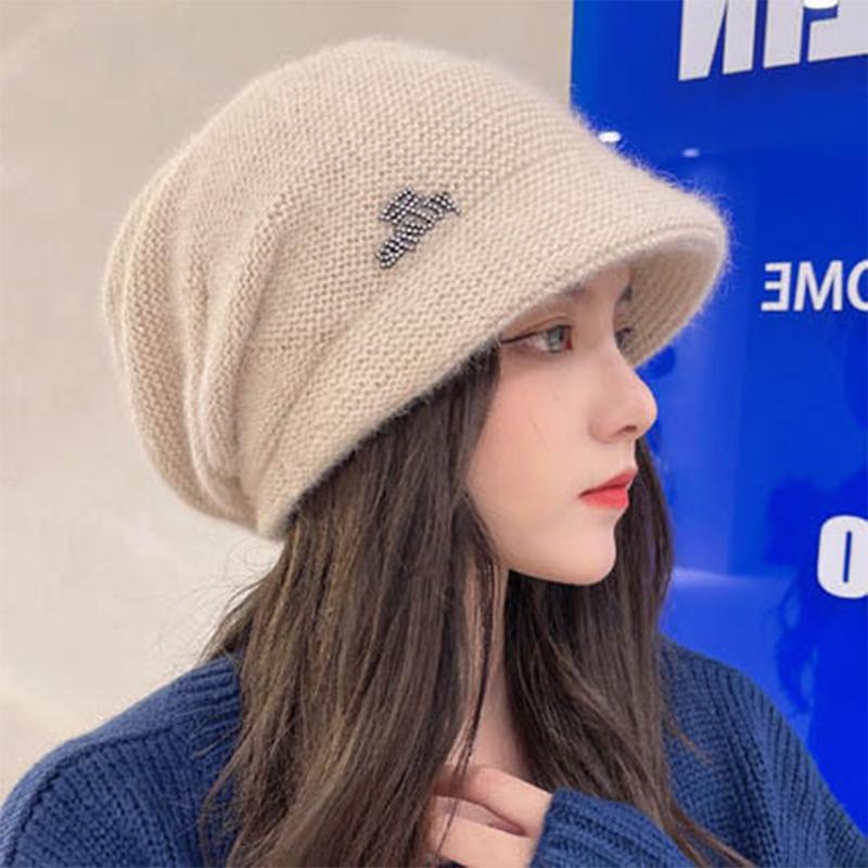 Cappello lavorato a maglia autunnale e invernale da uomo e donna Cappello di lana ispessito Cappelli tinta unita Cappello ispessito con protezione per le orecchie
