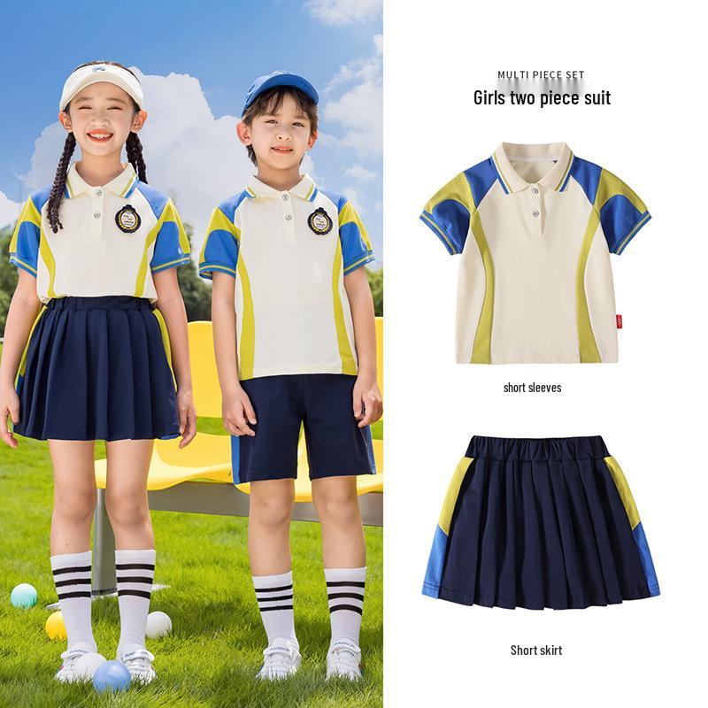 Spring/Autumn Kindergarten and Primary School Sports Uniform 3-Piece Set for Boys and Girls