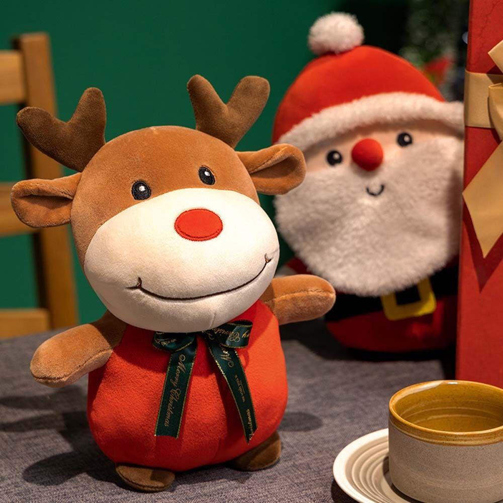 Snowman Home Decoration Animal Doll Christmas Elk Plush Toy Deer Plush Doll Santa Claus Stuffed Toy
