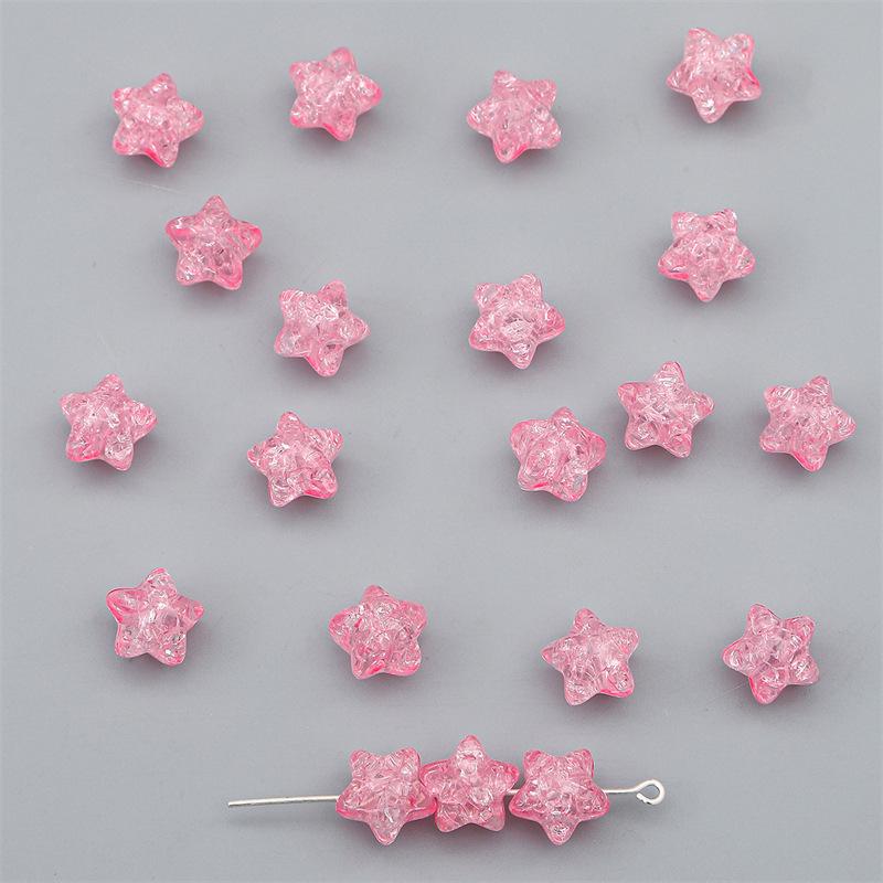 Handmade Bracelet Beads Color Acrylic Pentagram Pop Beads Cracked Beads Loose Beads Handmade DIY Bracelet Hand String Beads Jewelry Accessories