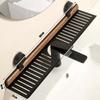 Walnut Finish Suction Cup Bathroom Shelf Wall Mount Shower Shelf Over Faucet Sink Rack  Bathroom