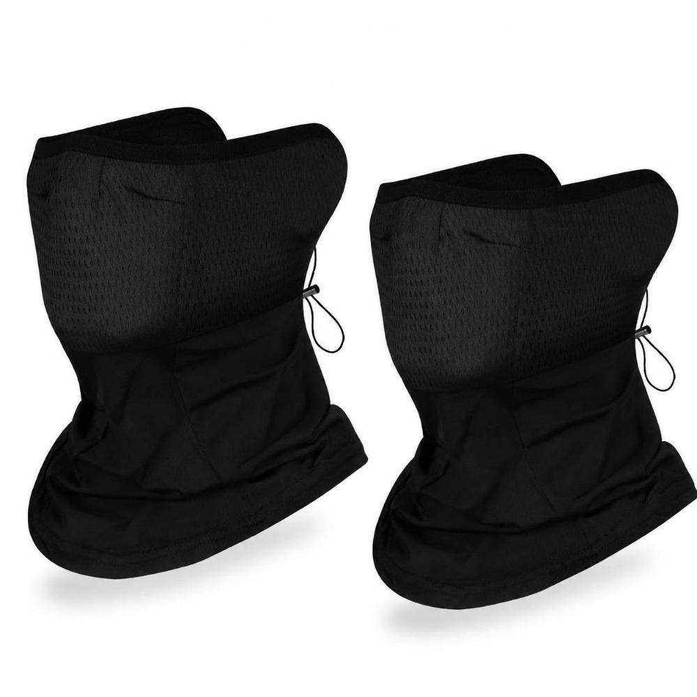 2PCS Breathable Bicycle Face Cover Ice Silk Ice Silk Neck Gaiter Durable Outdoor Face Scarf  Cycling