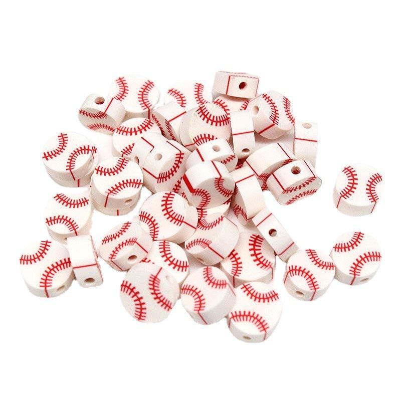 Diy Jewelry Accessories Soft Pottery Beads Yellow Baseball Beads Loose Beads Handmade Diy Material Bracelet Necklace