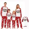 Family Matching Loungewear Set with Christmas Print, Round Neck, Long Sleeve and Pants