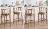 Cow Top Leather Wooden Bar Stools, 360 Degree Swivel Bar Chair with Backs, Bar Height Counter Height Barstools for Home Kitchen Dining Room