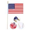 Set of Small Handheld Flags with Wooden Poles and Pointed Tops 20x28cm Size Suitable for Outdoor and Indoor Display Decoration