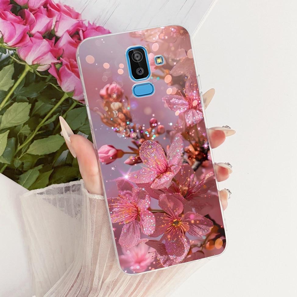 Clear Cover For Samsung J8 2018 Case SM-J810G Cute Cat Fashion Butterfly Funny 2D Painted Casing For Samsung Galaxy J8 2018