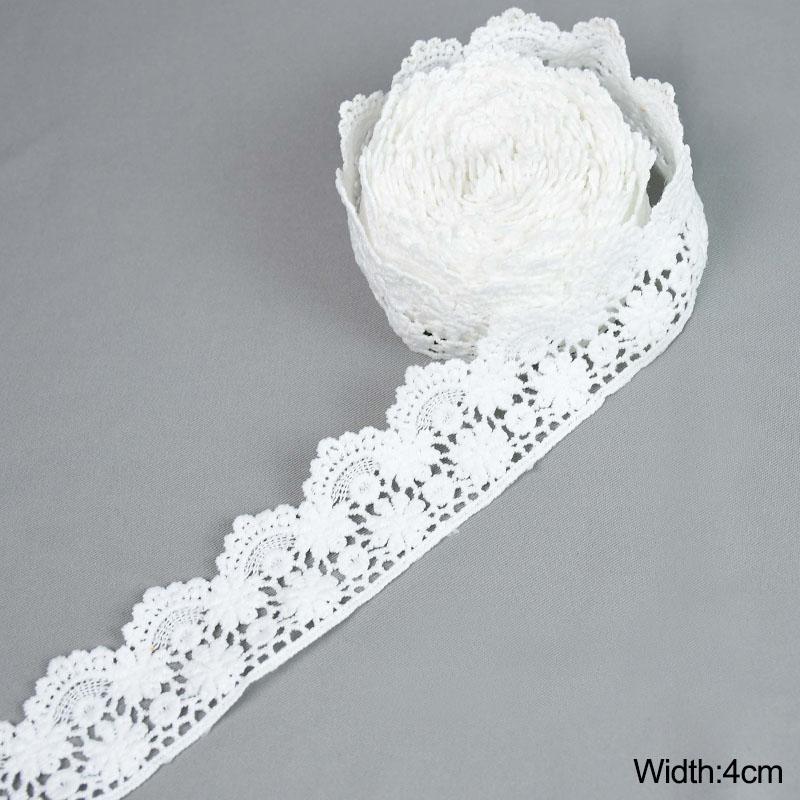 

5Yard/rol White Lace Ribbon Tape Fabric Wedding Decoration Gift Wrapping Embroidered Lace Trim DIY Clothes Sewing Craft Supplies as picture